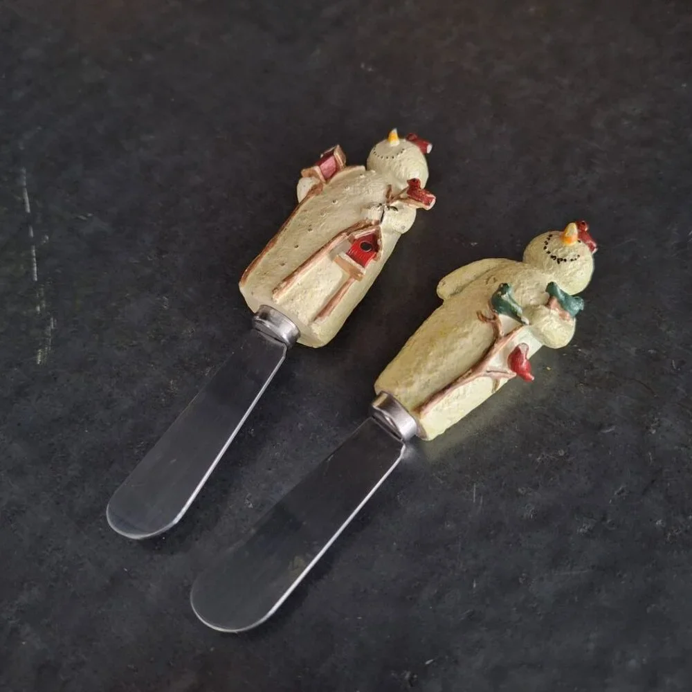 Snowman Knife Tiny Small Charcuterie‎ Board Holidays Serving Butter Cheeseball